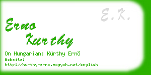 erno kurthy business card